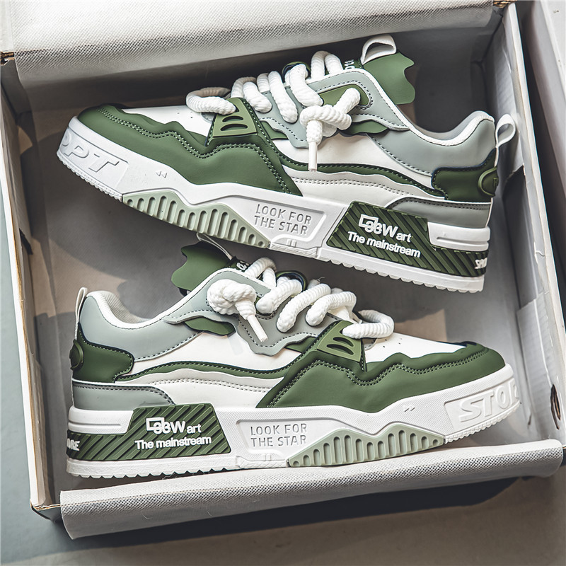 Popular Men's Shoes Winter New Versatile Thick Soled Casual Flat Shoes Anti-Slip Youth Sports Trendy Shoes