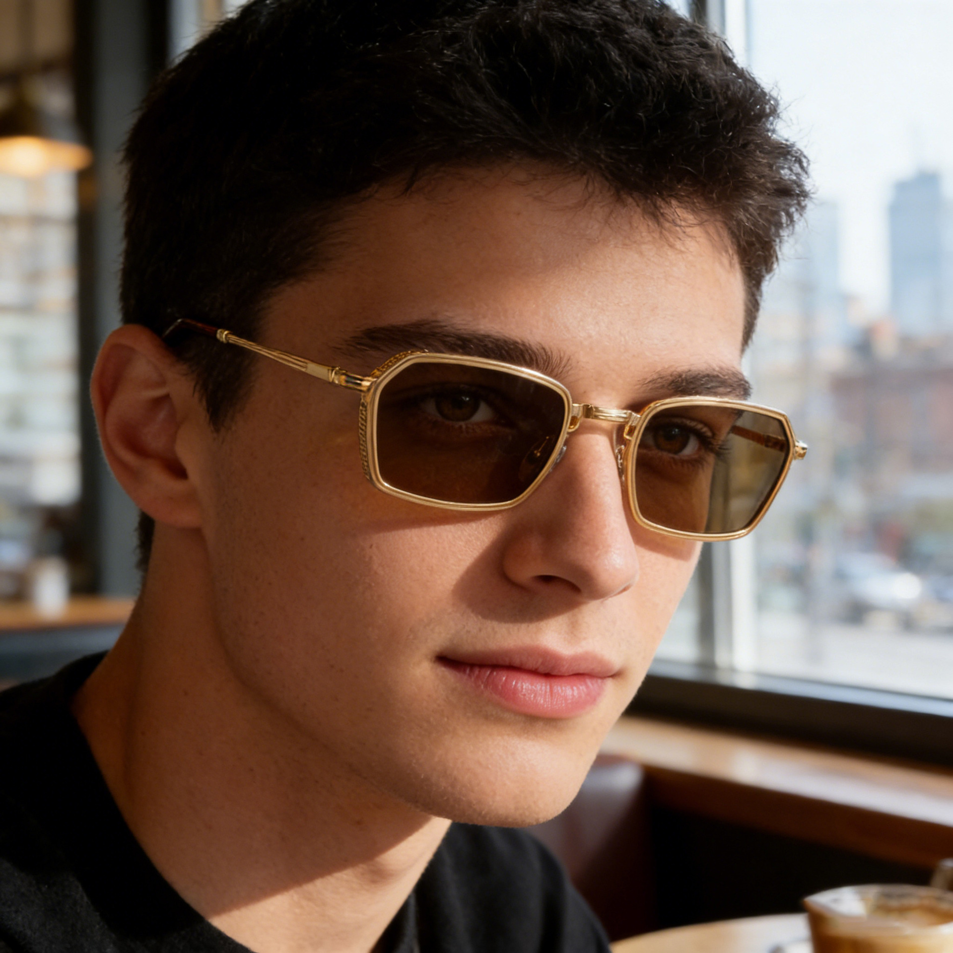 New European And American Square Small Frame Sunglasses For Women, Retro Punk Style Spring Zinc Alloy Leg Sunglasses