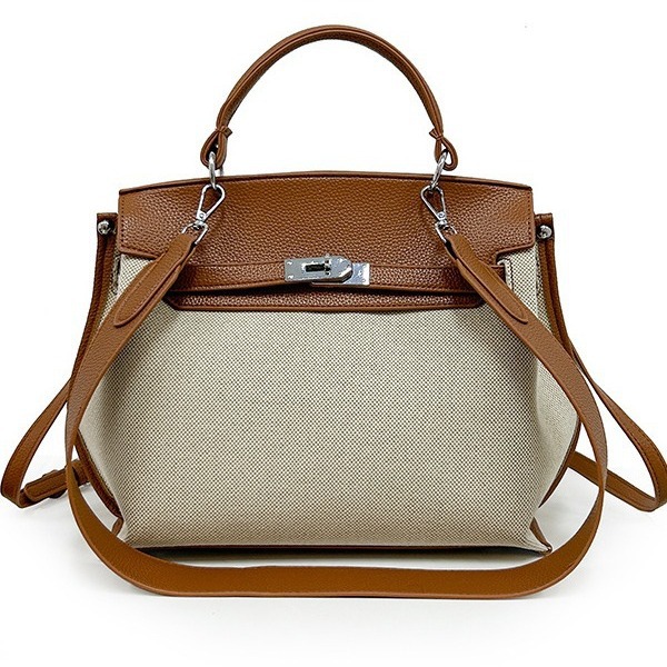 Fashionable Tote Bag, New Canvas Women's Bag, Trendy Large Capacity Contrasting Color Single Shoulder Diagonal Cross Bag