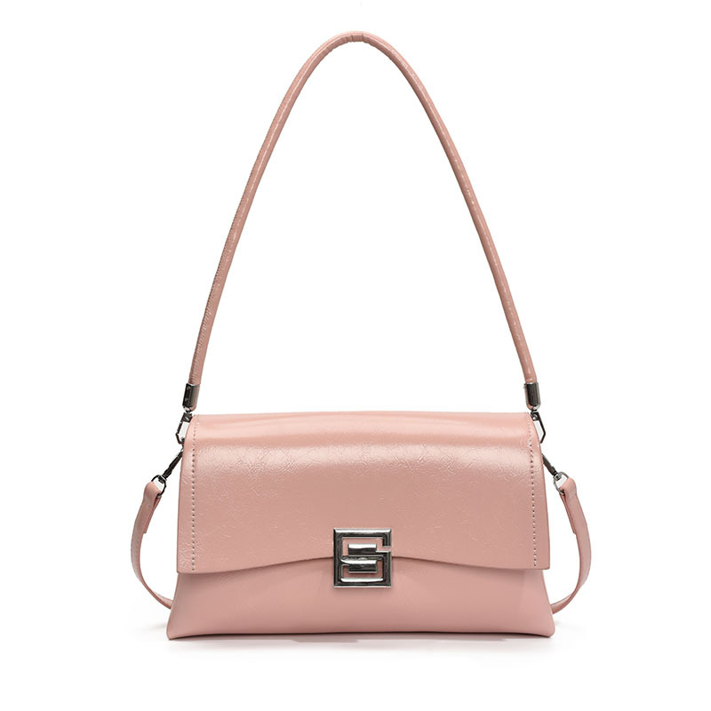 2026 New Underarm Bag Women's Retro Leisure Crossbody Bag Light Luxury Oil Wax Leather Small Square Bag