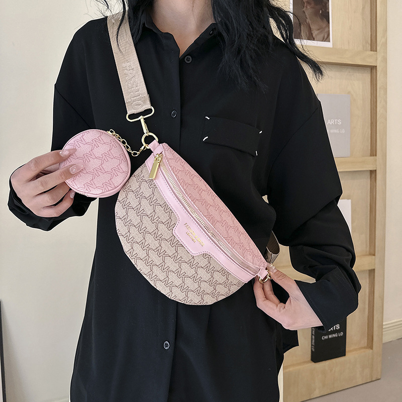 2026 New Trendy Fashion Women's Bag Waist and Chest Bag Versatile Wide Shoulder Strap Single Shoulder Crossbody Bag Light Luxury