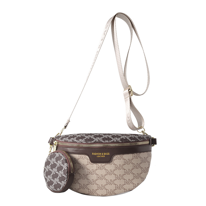 2026 New Trendy Fashion Women's Bag Waist and Chest Bag Versatile Wide Shoulder Strap Single Shoulder Crossbody Bag Light Luxury