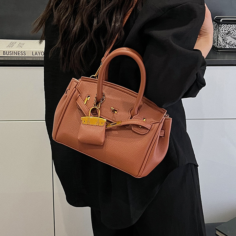 Fashionable Hand-Held Women's Hot Selling New High-End Texture Lychee Pattern Shoulder Crossbody Bag